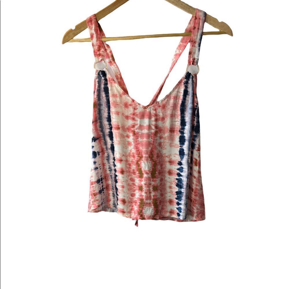 NWT SADIE & SAGE Tie Dye Coral Tie Back Tank Top